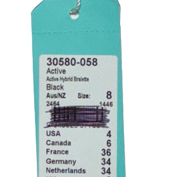 NWT Seafolly [ 4 US ]‎ Active Hybrid Bralette Keyhole Bikini Top Black 30580-058 - Picture 10 of 14